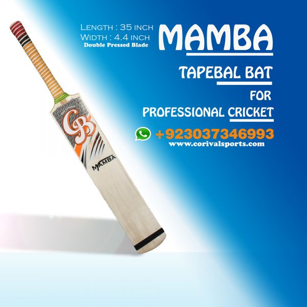 CB Mamba Rawlakot Wood Tape Ball Cricket Bat Guaranteed Bats ☑️Length: 35 inch ☑️Width : 4.4 inch ☑️Weight : 800 to 850 grams ☑️Double Pressed Wood ( Full combination for Smashing) ☑️Full Cane Handle Super comfortable Grip Call | Whatsapp | inbox +923037346993 www.corivalsports.com jawadzafar@corivalsports.com