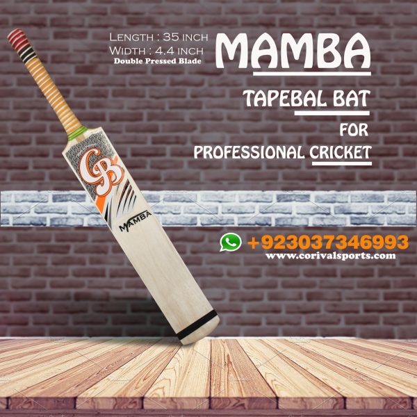 CB Mamba Rawlakot Wood Tape Ball Cricket Bat Guaranteed Bats ☑️Length: 35 inch ☑️Width : 4.4 inch ☑️Weight : 800 to 850 grams ☑️Double Pressed Wood ( Full combination for Smashing) ☑️Full Cane Handle Super comfortable Grip Call | Whatsapp | inbox +923037346993 www.corivalsports.com jawadzafar@corivalsports.com